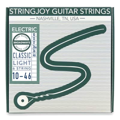 Stringjoy Broadways Pure Nickel Electric Guitar Strings - Classic Light (.10 - .46)