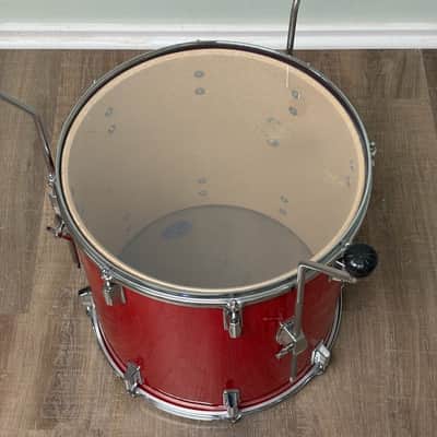 Pearl Export EX 16"x16" Floor Tom Drum with Legs - Late 1980's - Coral Red image 10