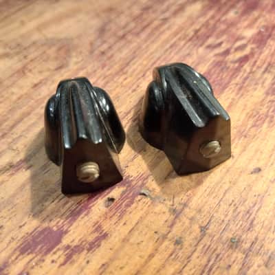 Daka-Ware 1950's-1960's Bakelite Chickenhead Knob Pair  - Black image 3
