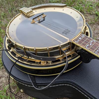 Aria SB-600 Deluxe 5 String Banjo High End Aria Gold Hardware Hard