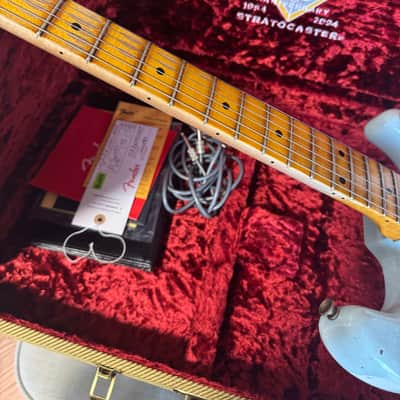 Fender CUSTOM SHOP LIMITED EDITION 1954 RELIC STRATOCASTER 2024 - AGED SONIC BLUE image 6