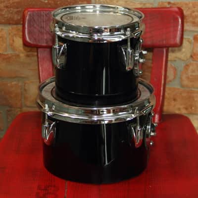 Rare Gretsch USA - nitron black vintage 1975 6&8 concert toms image 3