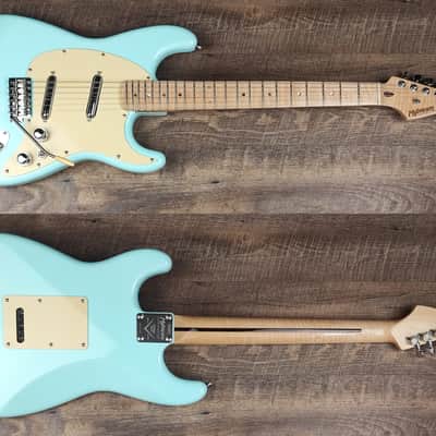 MyDream Partcaster Custom Built - Stratelectro Sonic Blue Lipstick image 1