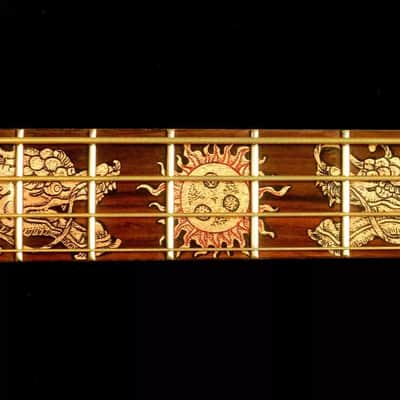 Blueberry Handmade Acoustic Bass Guitar Dragon Motif Bild 11