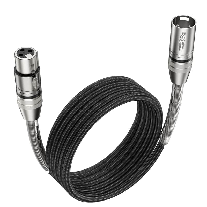 Xlr Cable 10Ft, Microphone Cable Male To Female Heavy Duty Balanced Nylon Braided Xlr Microphone Cord Compatible With Speaker Systems, Radio Station And More image 1
