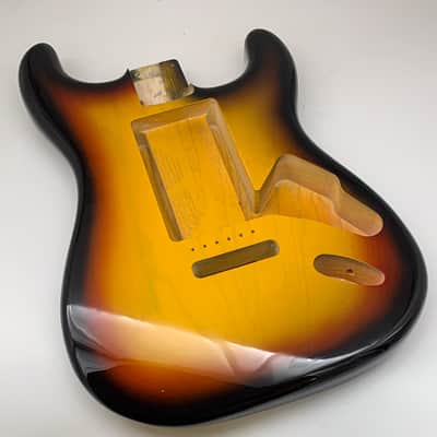 3lbs 8oz BloomDoom Nitro Lacquer Aged Relic 3-Tone Sunburst S-Style Vintage Custom Guitar Body image 2