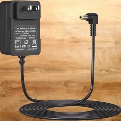 9.5V AC/DC Adapter for Casio Keyboard AD-E95100LU Power Supply Charger SA-46 SA-47 LK-125 LK-127 CTK-240 CTK-245 CTK-1100 for Casio ADE95100LU, 100-240V AC to 9.5V DC Converter