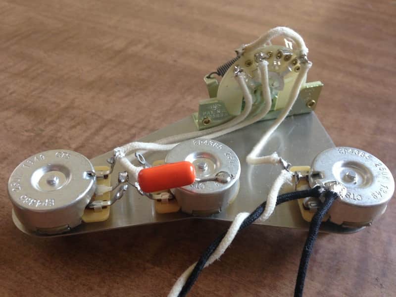 250k Fender Stratocaster Upgrade Wiring Harness Quality Parts CTS Pots CRL 5 Way Switch .022 Orange image 1