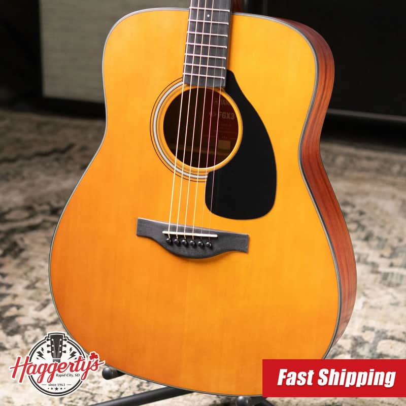 Yamaha FGX3 Red Label Dreadnought Natural | Reverb