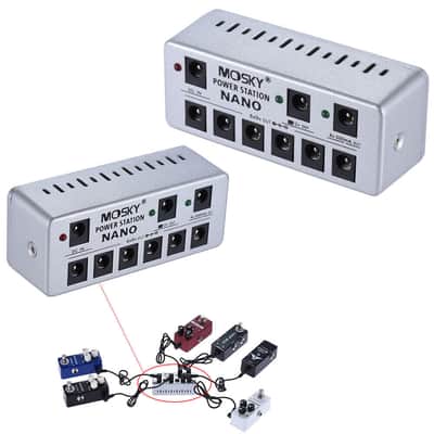 Brand New Mosky 8 Output Guitar Pedal Power Supply Station USA Adapter LED for 9V 12V image 1