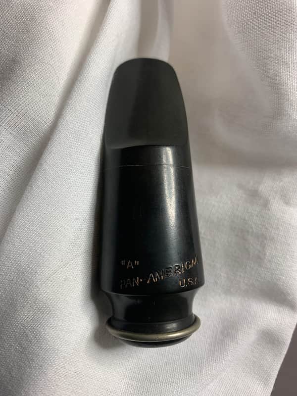 Pan American Alto saxophone mouthpiece 2 (stamped on table) 1930’s +/- Vulcanized hard rubber image 1