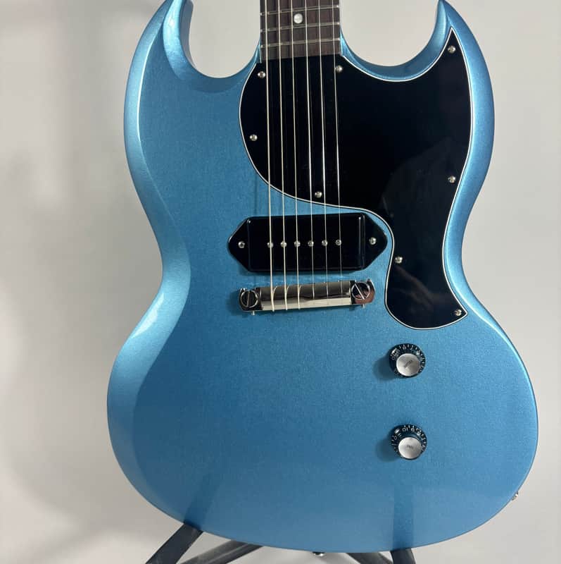 Brown Bear Guitars SG Junior Pelham Blue Metallic Lollar P90 Savvy Bridge image 1