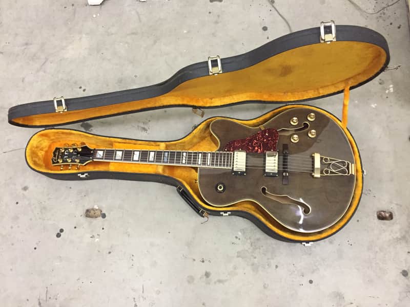 Condor hollowbody guitar made in japan 70's /80's Moss Green with Gold Hardware image 1