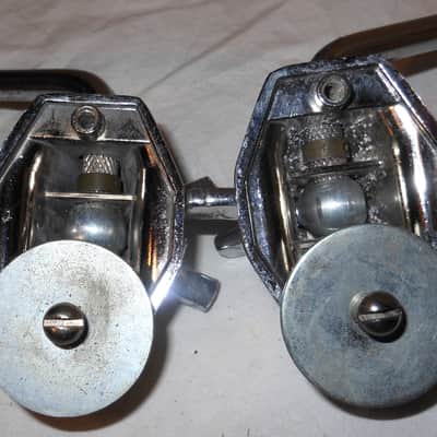 PAIR Ludwig Vintage 1965 Folding Bass Drum Spurs & Mounting Brackets image 8