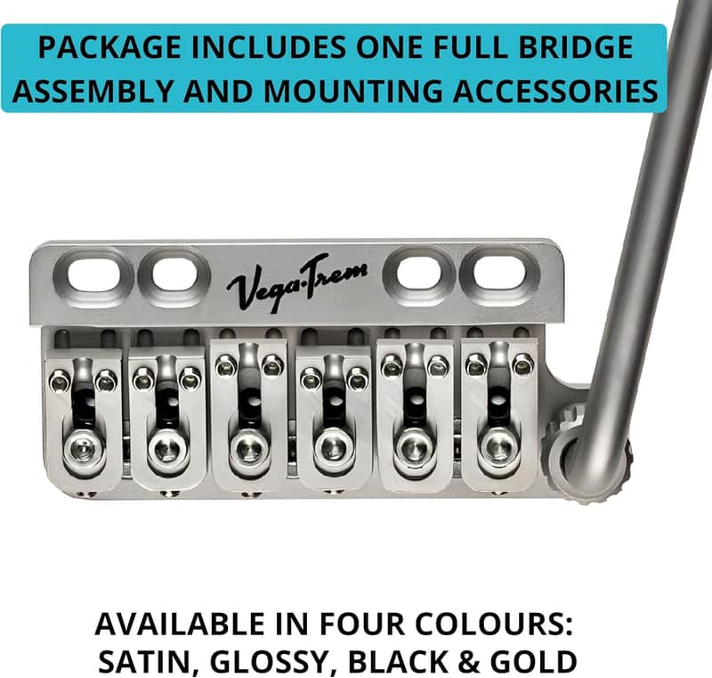 Made in Spain! Vega Trem VT1 Standard 6-Screw Satin Stratocaster Guitar Tremolo Bridge No Mods Easy Installation - Satin image 1