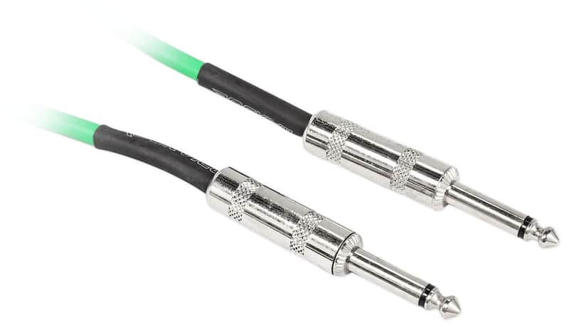 Rockville RCGT6.0G 6' 1/4'' TS to 1/4'' TS Guitar/Unbalanced Signal Cable-Green image 1
