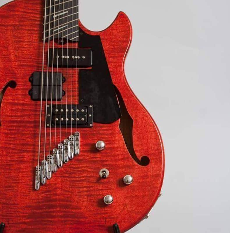 Wes Lambe 8GT 2013 - Novax-style Charlie Hunter 8 String Fanned Fret Dual Output Hollow Guitar/Bass image 1