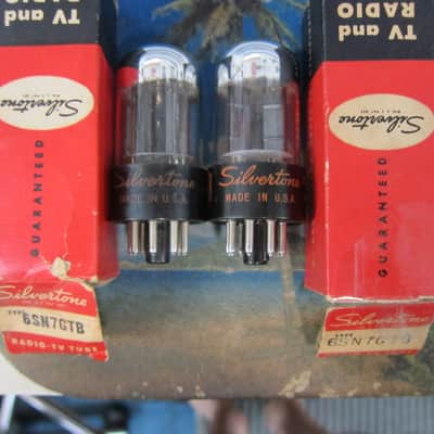 Pair NOS Silvertone 6SN7GTB Tubes, Boxes, Chrome Tops 1960s, Ex Sound, USA 1960s image 1