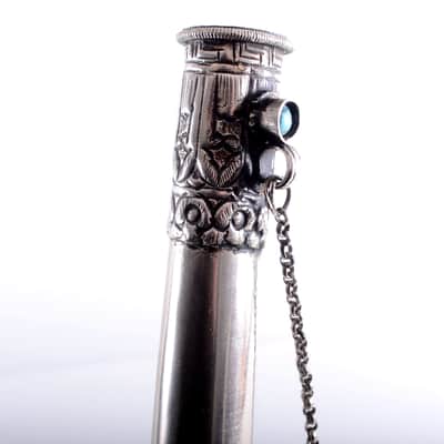 Antique Tibetan Ceremonial Hand Carved Silver Trumpet - Buddhist - Mus. Instrument - Monastery Religious Horn - Artifact - Bone Kangling - Shaman - Nepal image 18