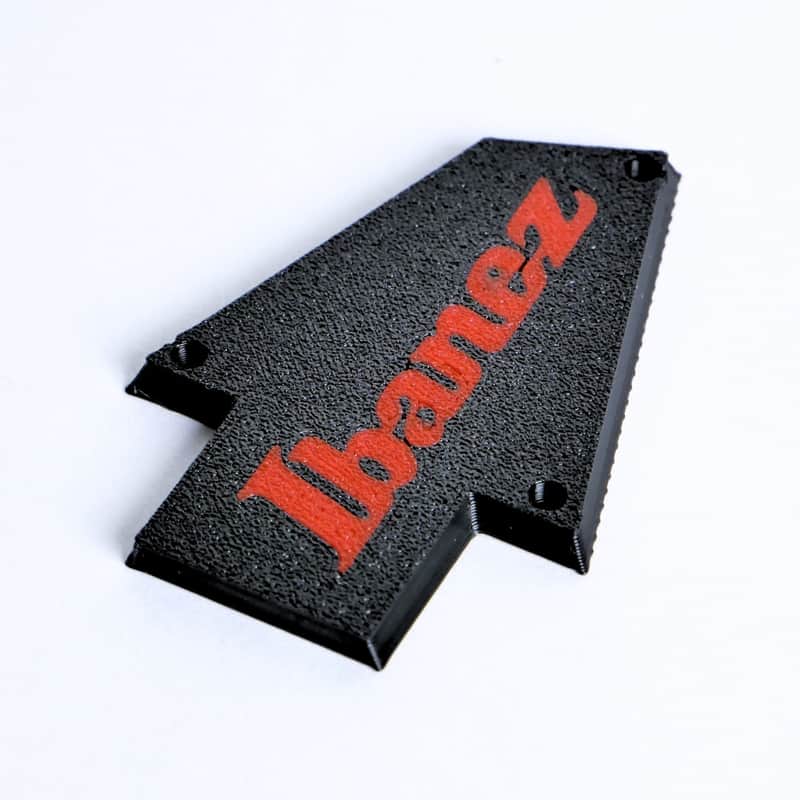 Custom Ibanez Truss Rod Cover for RG & JEM – Classic Logo (Red & Black) image 1