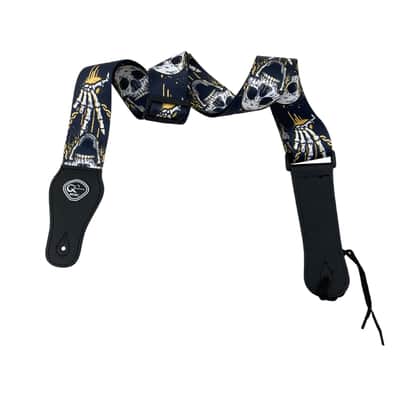 Skull Embroidered Guitar Strap - Adjustable Gothic Rock Style for Electric & Acoustic image 4