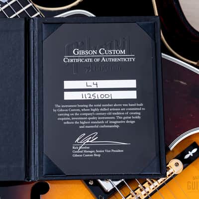 2011 Gibson L-4 CES Master Label Archtop Electric Guitar Vintage Sunburst w/ Case, CoA image 23