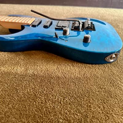 ESP LTD MH-103 QM - 2016, See Thru Blue, Left Handed image 5