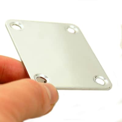 Replacement Metal Neck Plate For bolt-on neck Guitars ,w/4 Screws ,Chrome image 3