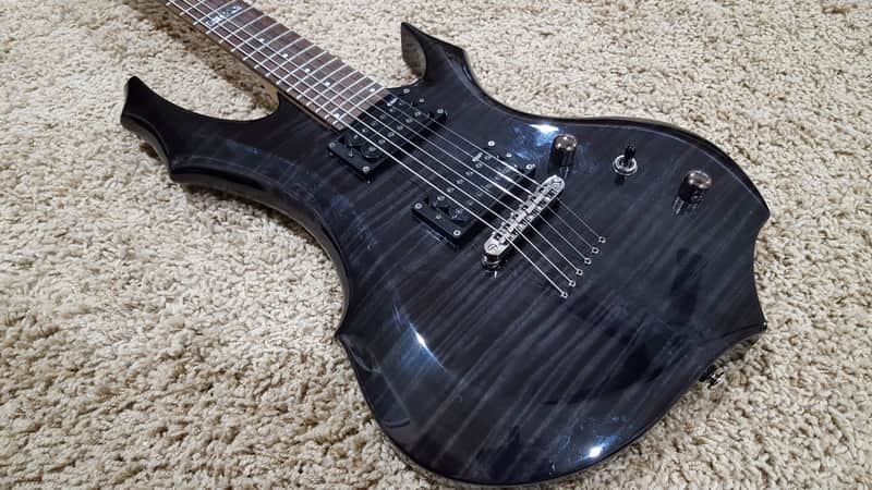 ESP LTD F-100FM Transparent Black/Flamed Maple | Reverb