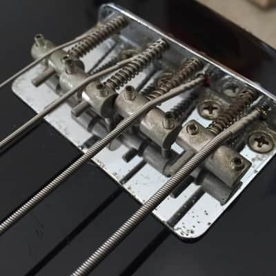 Fender Japan Jazz Bass Silver Series Black Electric Bass Guitar Rare Original Maple Rosewood Neck image 9