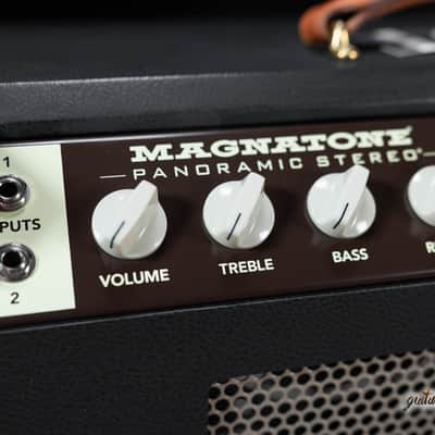 Magnatone Panoramic Stereo 12+12W Vibrato 2x10” Combo Amp – Black w/ Black Grill image 3