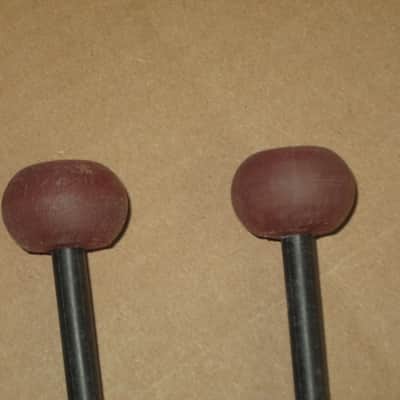 one pair new old stock Gambal Manufacturing GPHR1 (UG13GPHR1) Percussive Keyboard Mallets (for xylophones and glockenspiels) 1 & 1/8" Brown Medium Nylon Flat Ball (oval) Heads with Black Synthetic Shafts (with original packaging) from 1990s to early 2000s image 20