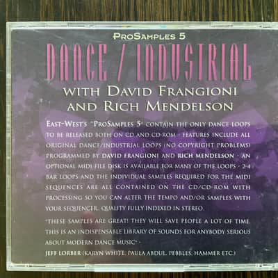 EastWest EW-029 “ProSamples Vol.5: Dance/Industiral (David Frangioni & Rich Mendelson) 1992 - CD-ROM image 2