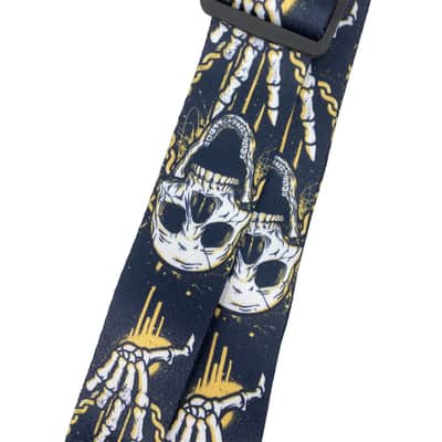 Skull Embroidered Guitar Strap - Adjustable Gothic Rock Style for Electric & Acoustic image 2