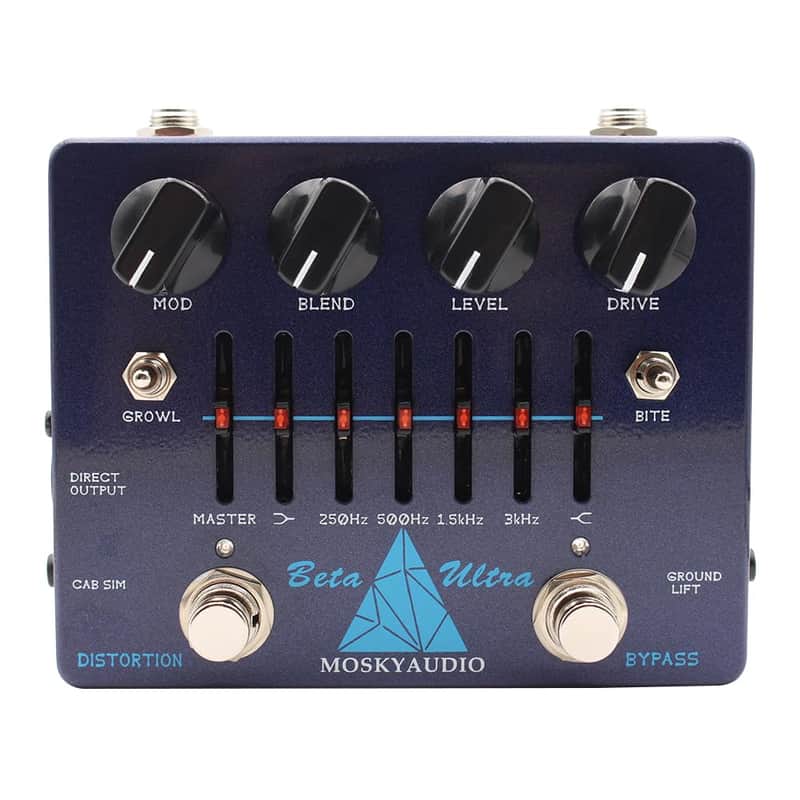 Mosky Audio BETA ULTRA Electric Bass Distortion Preamp Effect Pedal 6-band Graphic EQ with 1/8'' Headphones Output image 1
