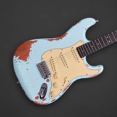 Dhatarattha SSS Strat-Style – Surf Blue Nitro Relic image 1