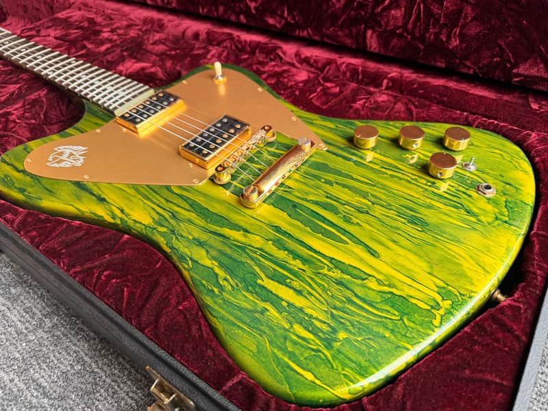 Gibson NR Firebird Custom - Green Marble Drip image 1