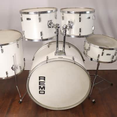 Remo Quadra PST 5pc Drum Set Kit White 22/16/14/13/12" image 1