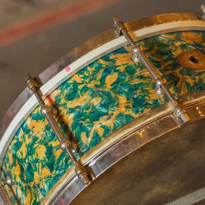 Ludwig  1930's 'Peacock Pearl Outfit' in Original Peacock Pearl Gen. II' - 14x27.5 & 5x14 image 24