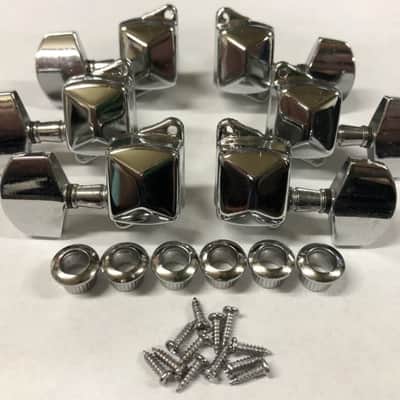 Epiphone Full Set of Chrome 3x3 Tuners With Ferrules and Screws image 1