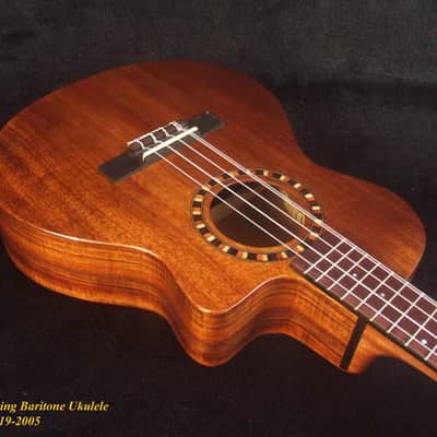 Handcrafted 5 String Baritone Ukulele, Hawaiian Koa, Cutaway, Soft-bag, Bruce Wei UC19-2005 image 5