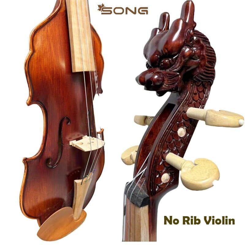 Unique design,4/4 Violin without rib, Carved dragon Scroll No rib Violin image 1