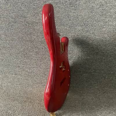 Transparent Red Basswood 5 String PJ Bass Body image 9