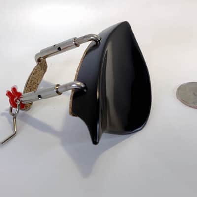 1/2 Violin Chinrest by Dresden, Normal Plate, Corked, Standard Plastic Incl Adjustment Pin Key, "A" Quality image 2