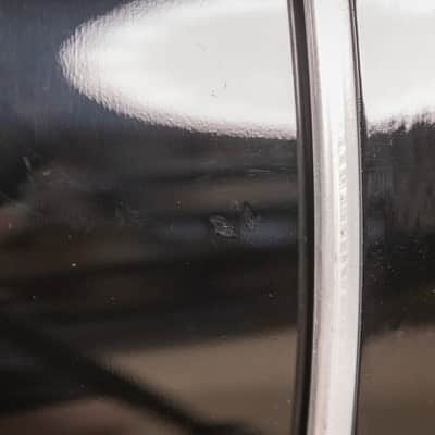 Pearl Wood Fiberglass Reissue Piano Black Drum Set image 9