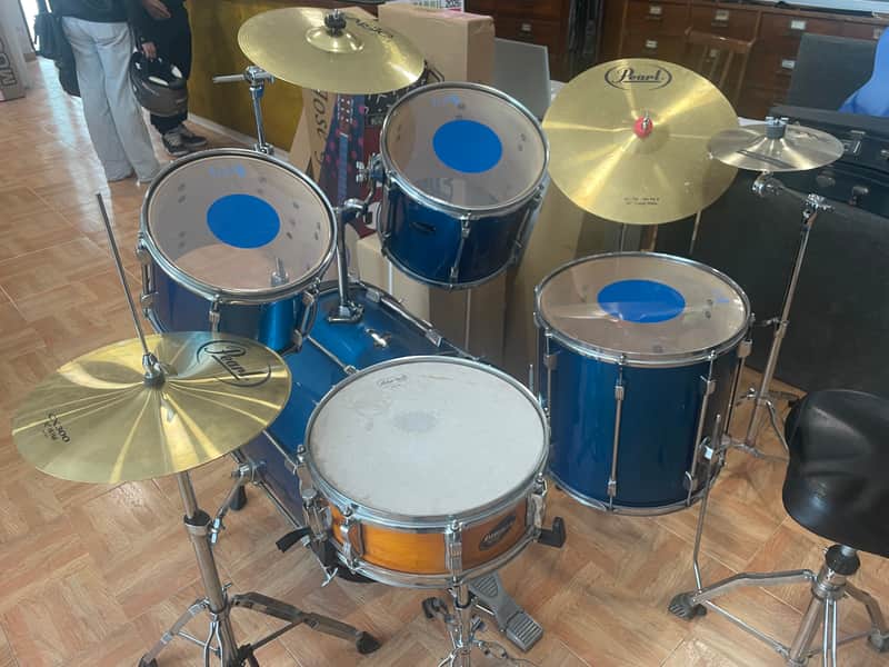 Batería acústica marca Ludwig Rocker 90's - Azul Metalico image 1