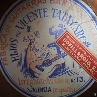 Vintage Hijos de Vicente Tatay Classical Guitar — Extremely Lightweight Post-War Spanish Workshop Build (ca. 1942–1955) image 10