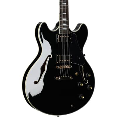 Sire Larry Carlton H7 Semi-hollowbody Electric Guitar, Black image 1