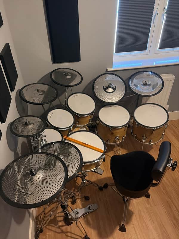 Jobeky Custom Electronic Drum Kit (eDrumin modules) Jobeky 2024 - Pippy Oak Veneer image 1