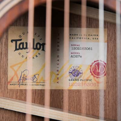 Taylor American Dream AD27e Acoustic-Electric Guitar- Natural w/ Shaded Edgeburst 2023 (1202163061) image 13